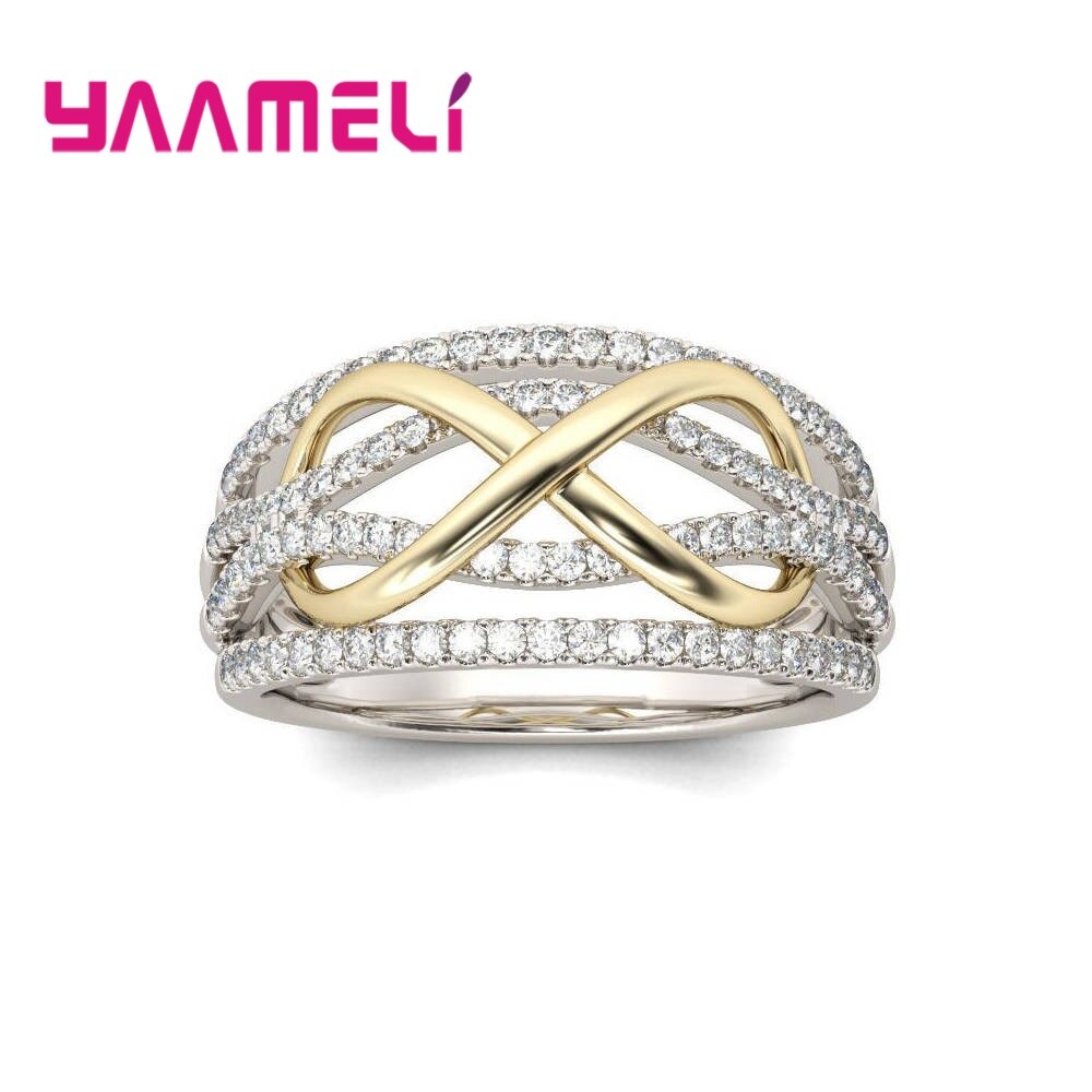 Luxury Solid 925 Sterling Silver Rings for Women Hollow-out Number 8 Infinity Love Jewelry Valentine's Day Gift Big Promotion