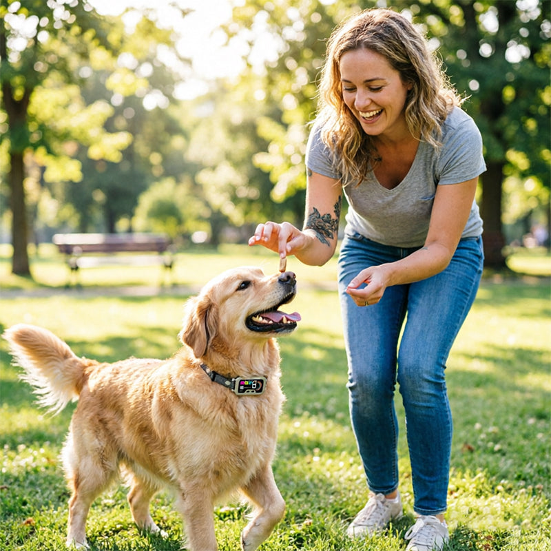 Smart Dog Bark Control Collar w/ Color Screen, Multi Stop Modes, 8-Level Sensitivity, IP67 Waterproof
