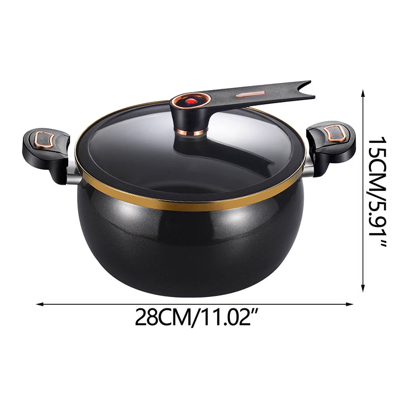 Modern 7L Micro-Pressure Soup Pot - 27cm Non-Stick Stewing Casserole, Includes Spoon, Safe for Induction & Gas Cooking