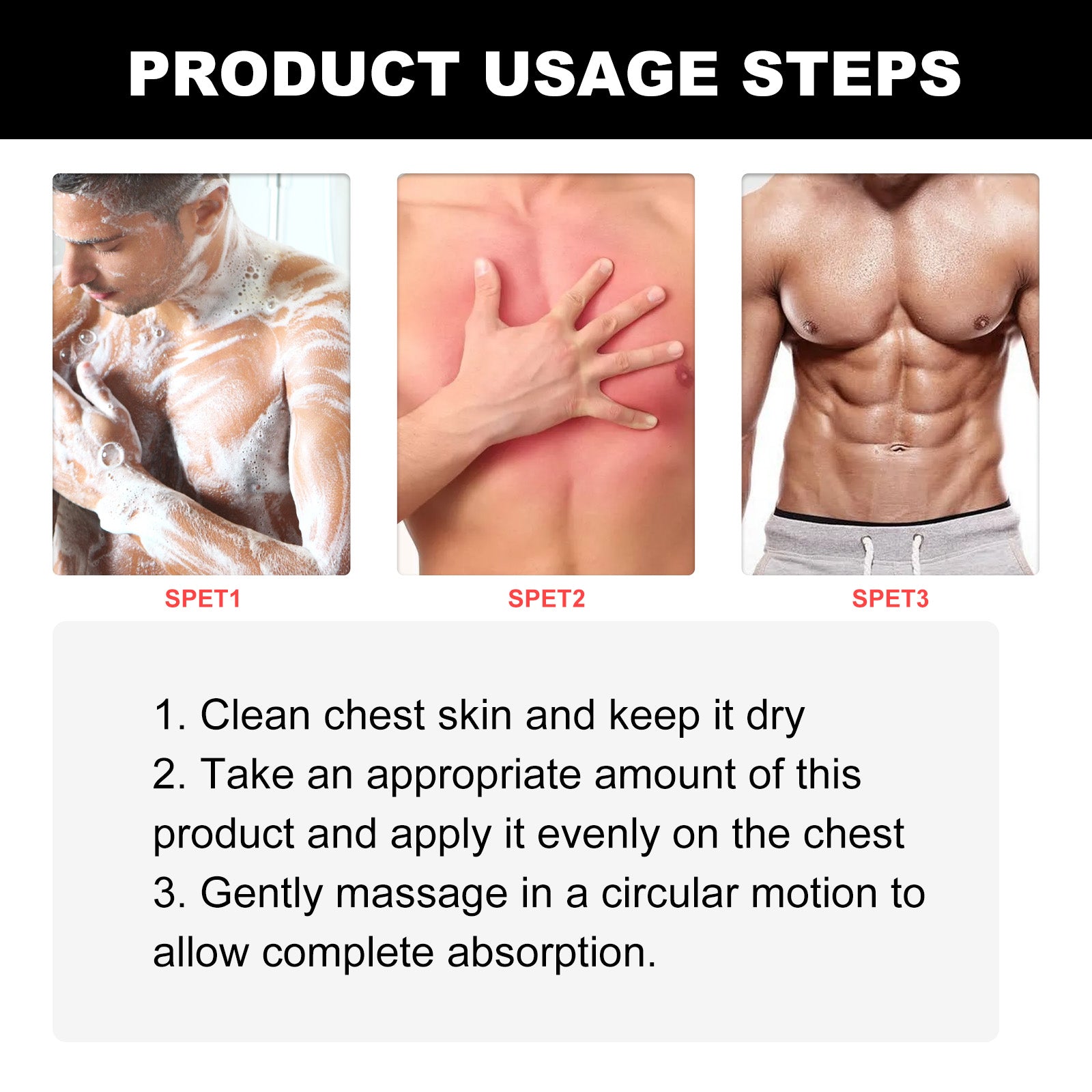 Ximonth Men's Breast Shaping Care Liquid (15ml) Enhances The Firmness And Luster Of The Chest Contour