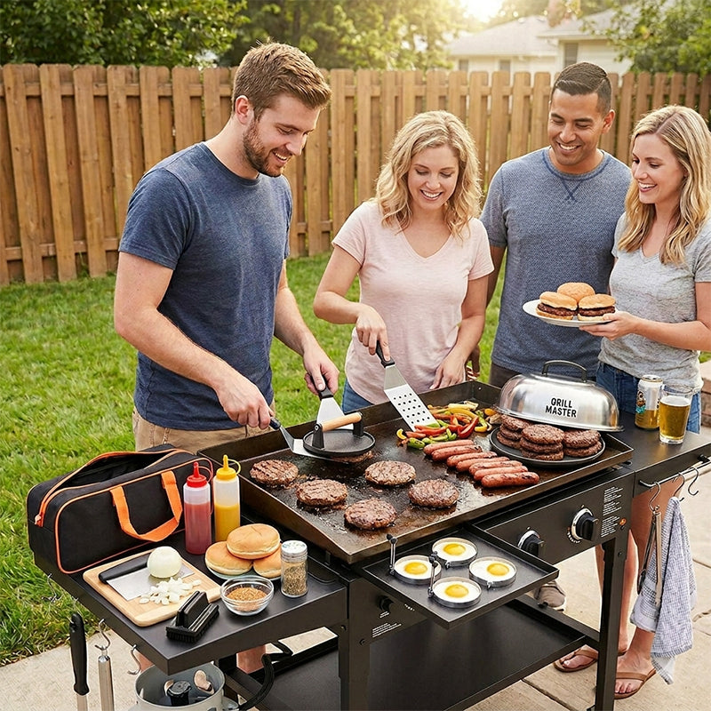 29PCS BBQ Set w/ Burger Press, Stainless Steel Grill Tools & Spatula