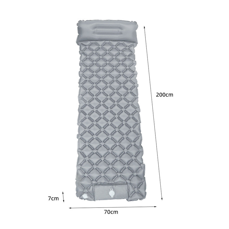 Ultralight Inflatable Sleeping Pad with Pillow - 1-2 Person Camping Mattress