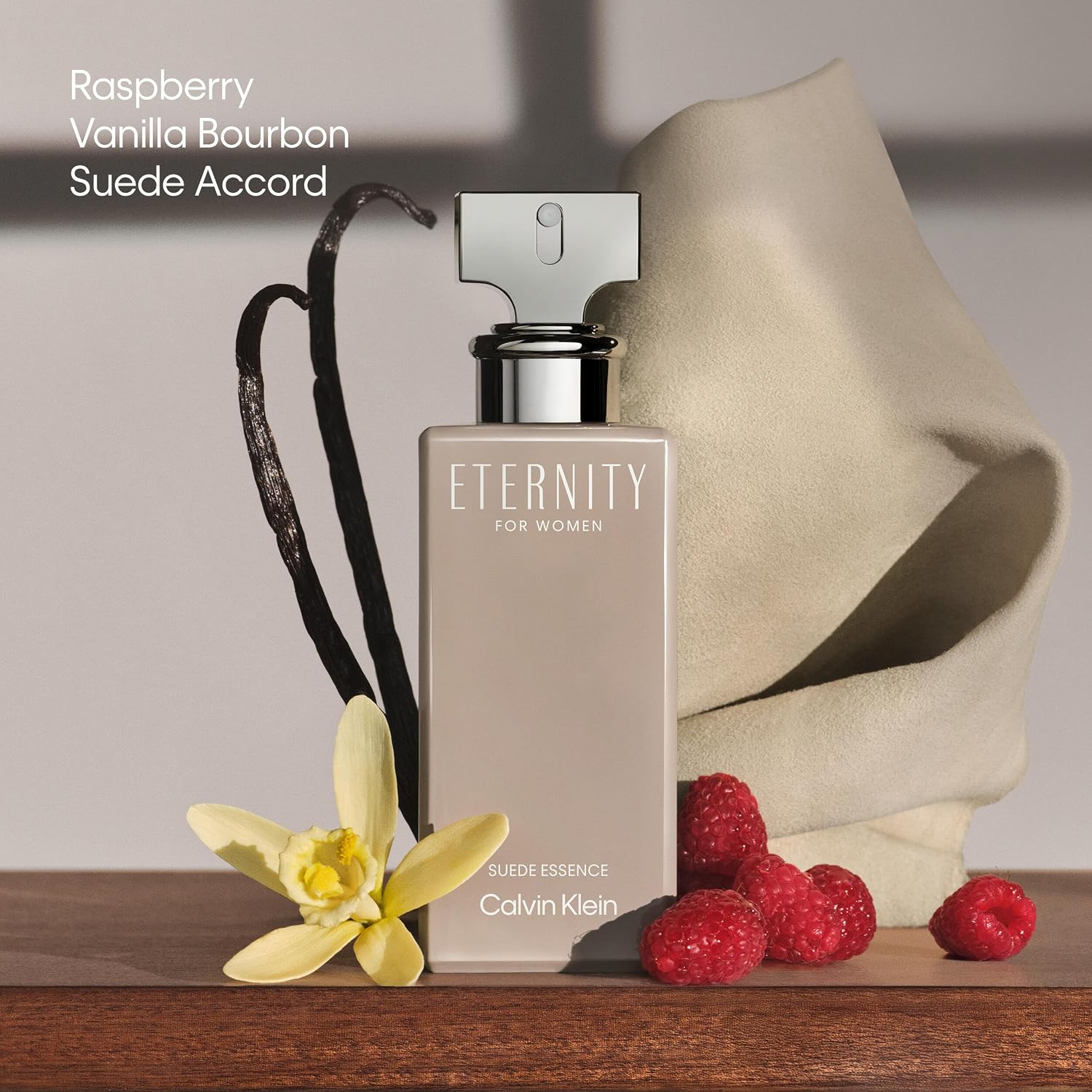 Calvin Klein Eternity for Women Suede Essence Parfum – Ambery Perfume for Women – With Raspberry, Vanilla Bourbon & A Suede Accord – Long-Lasting Fragrance