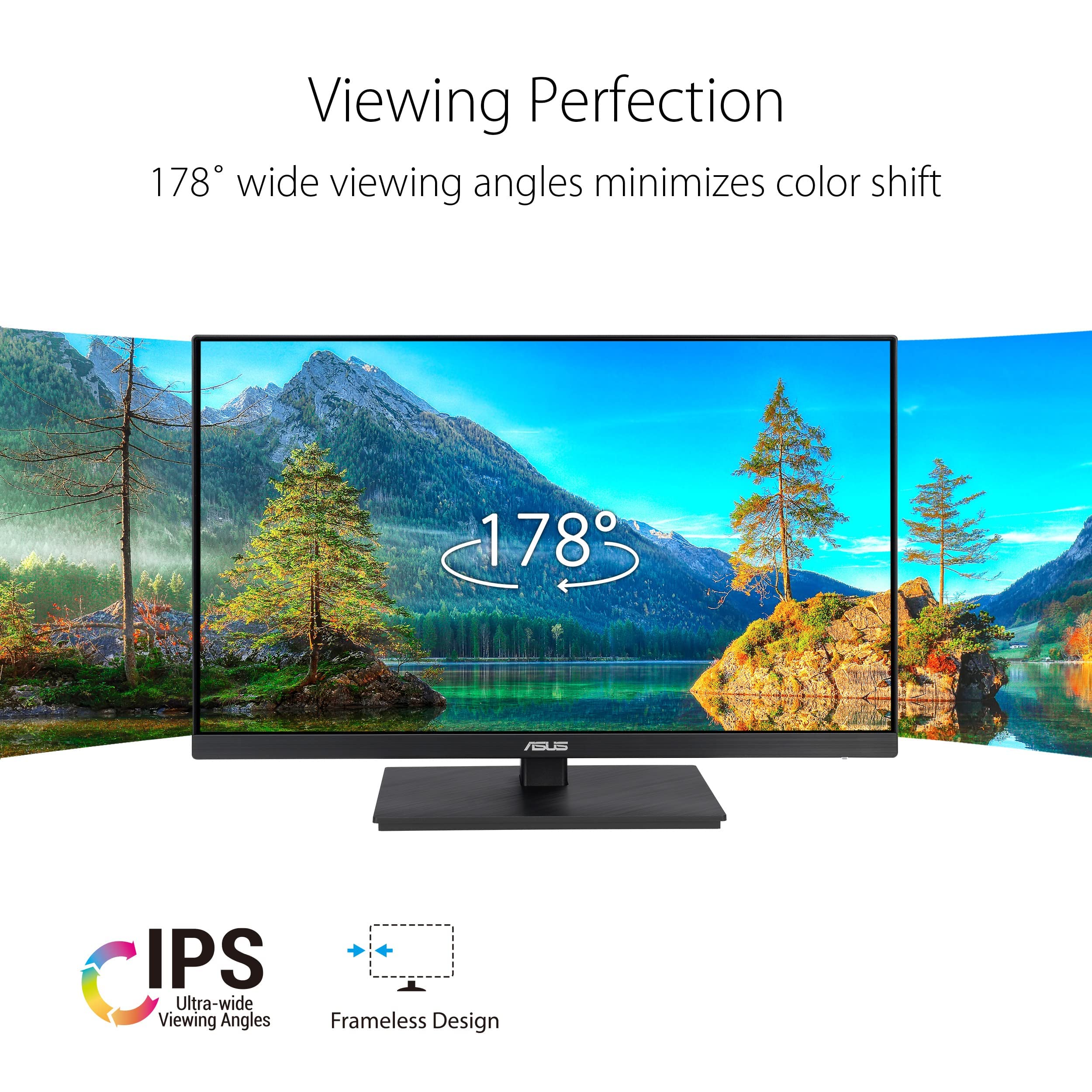 ASUS 27" Computer Monitor (VA279QG) - Full HD, IPS, 120Hz, 1ms MPRT, Adaptive-Sync, Eye Care, Low Blue Light, Flicker Free, HDMI, DisplayPort, VGA, Speakers, VESA Mountable, 99% sRGB, 3yr Warranty