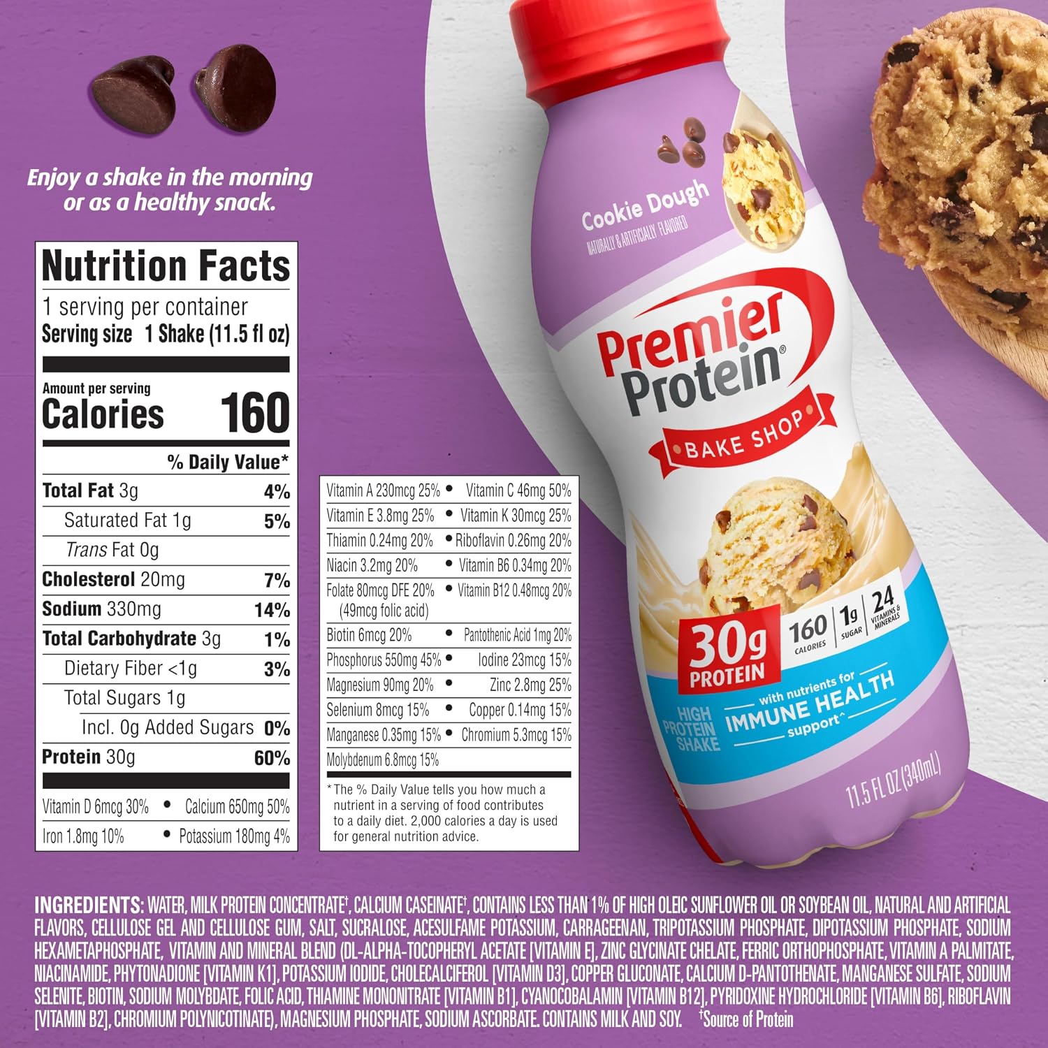 Premier Protein 30g High Protein Shake, Caramel, 12 Pack | 160 Calories, 24 Vitamins & Minerals, No Added Sugar, Supports Muscle Health, Gluten-Free, 11.5 oz