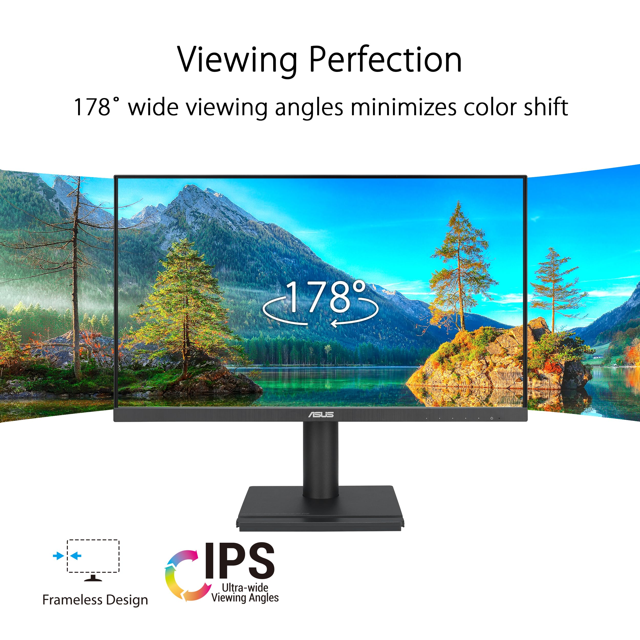 ASUS 27" Computer Monitor (VA279QG) - Full HD, IPS, 120Hz, 1ms MPRT, Adaptive-Sync, Eye Care, Low Blue Light, Flicker Free, HDMI, DisplayPort, VGA, Speakers, VESA Mountable, 99% sRGB, 3yr Warranty