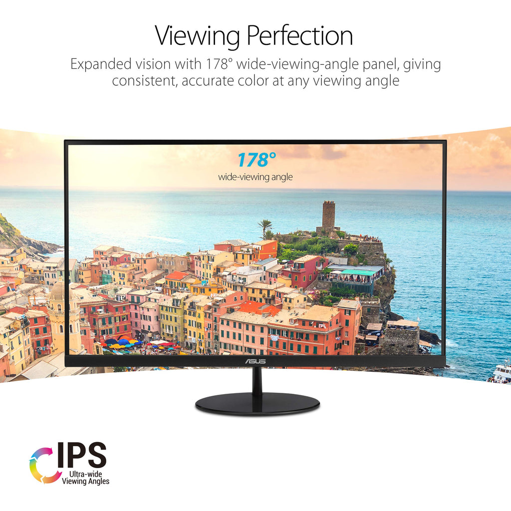ASUS 27" Computer Monitor (VA279QG) - Full HD, IPS, 120Hz, 1ms MPRT, Adaptive-Sync, Eye Care, Low Blue Light, Flicker Free, HDMI, DisplayPort, VGA, Speakers, VESA Mountable, 99% sRGB, 3yr Warranty