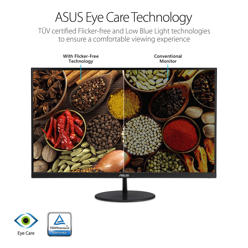 ASUS 27" Computer Monitor (VA279QG) - Full HD, IPS, 120Hz, 1ms MPRT, Adaptive-Sync, Eye Care, Low Blue Light, Flicker Free, HDMI, DisplayPort, VGA, Speakers, VESA Mountable, 99% sRGB, 3yr Warranty