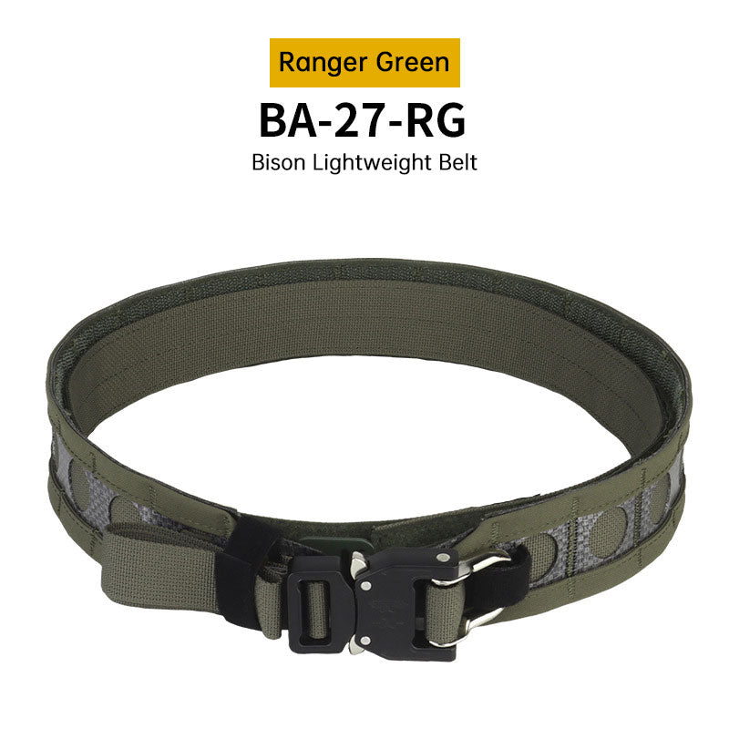 Tactical Two-Layer Battle Belt with Quick Detach Metal Buckle, MOLLE Hunting Combat Waist Belt for Airsoft Gear