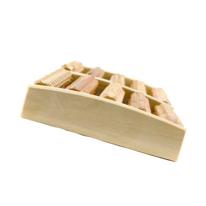 Wooden foot massager high quality wooden five row stress relieving treatment relaxing massage roller health massage tool