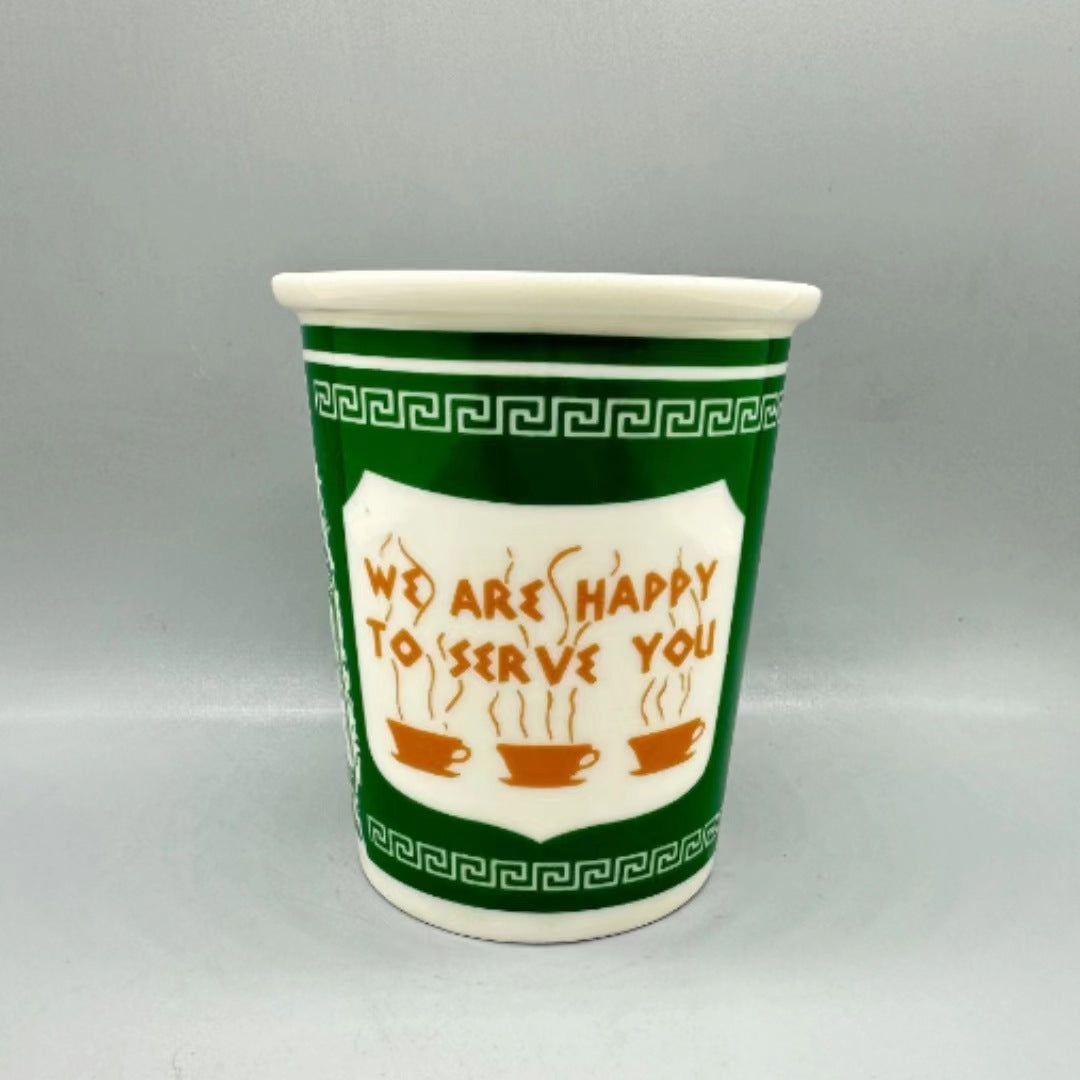 201-300ml Paper Cup Style Ceramic Mug Coffee Mug Gift Mug Household Water Mug Milk Tea Mug Milk Mug
