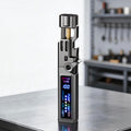 Windproof High‑Temperature High‑Power Outdoor Torch Lighter with LED Digital Display, Metal Body & Bottle Opener