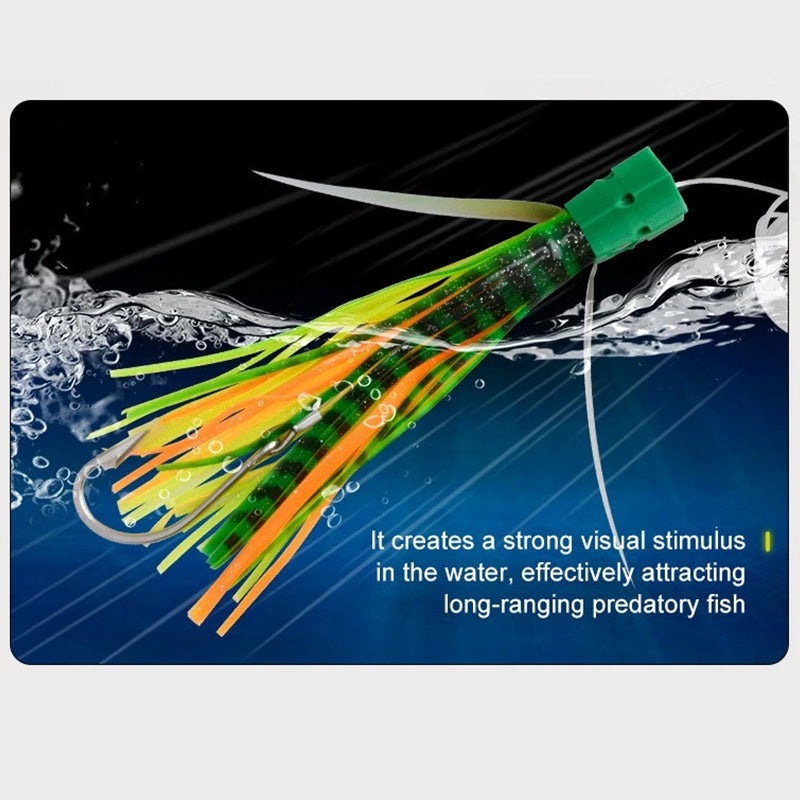 Squid Shape Trolling Lure – 225mm 77g Large Soft Fishing Bait, Deep Sea Boat Trolling Jig for Tuna & Pelagic Species
