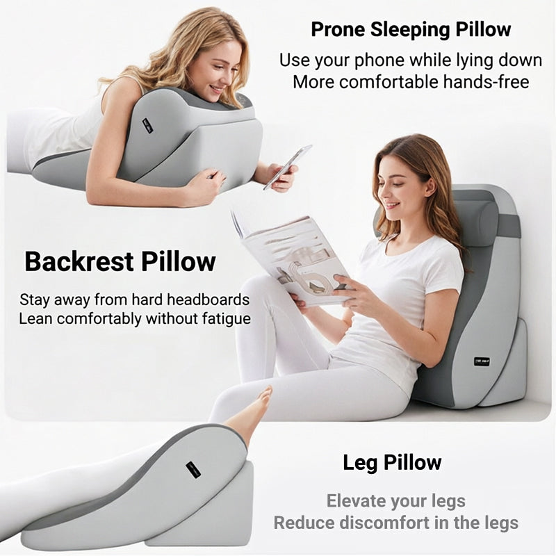 Large Memory Foam Reading Pillow - Adjustable Bed Backrest for Gaming, TV, Work & Relaxation