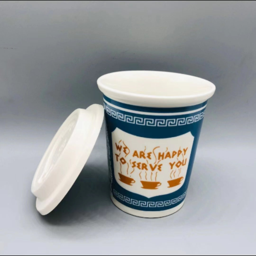 201-300ml Paper Cup Style Ceramic Mug Coffee Mug Gift Mug Household Water Mug Milk Tea Mug Milk Mug