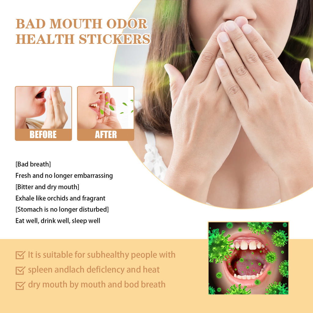 Bad Mouth Odor Health Stickers, Clean Mouth Navel Patch Clean Bad Breath Fresh Breath Care Patch