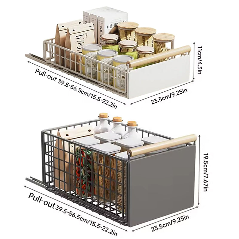 New Kitchen Pull-Out Cabinet Organizer, Sliding Rail Drawer for Spice and Bottle Storage