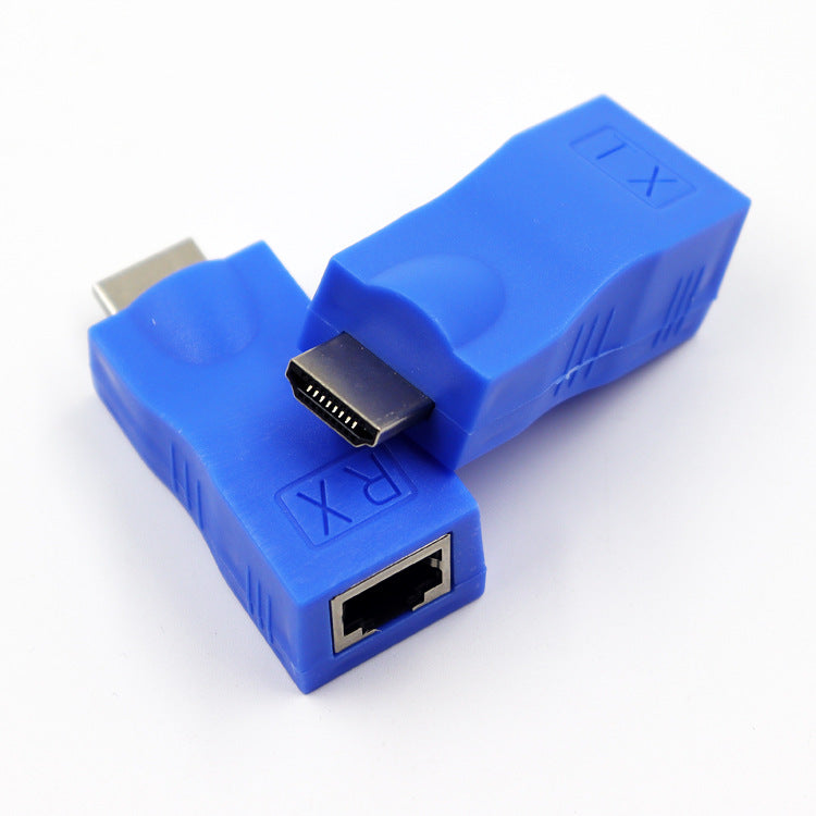 HDMI Extender Single Ethernet Cable to HDMI High-Definition Network Cat 6 Amplified Transmission Device 30m Signal
