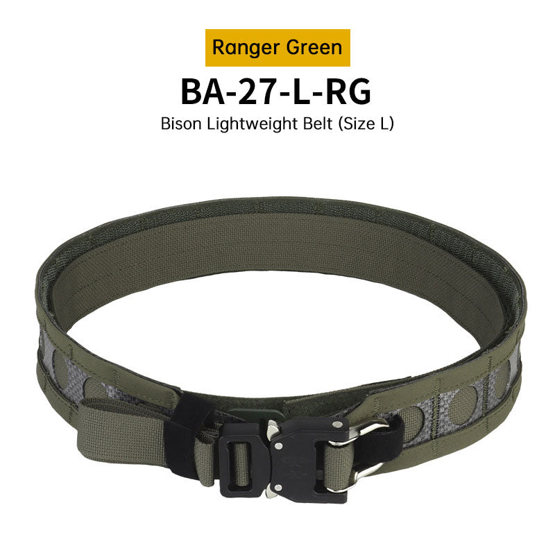 Tactical Two-Layer Battle Belt with Quick Detach Metal Buckle, MOLLE Hunting Combat Waist Belt for Airsoft Gear