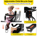 Heavy Duty Front Bicycle Child Seat - Supports 35kg - Adjustable Kids Bike Seat with 3-Point Safety Belt & Non-Slip Pedals