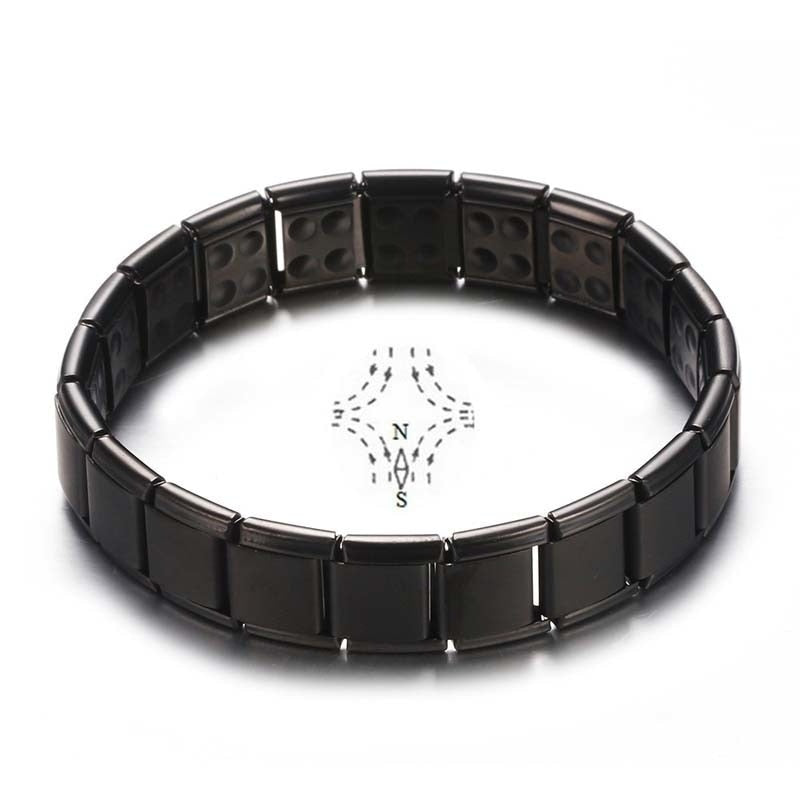 New Stainless Steel Black Germanium Magnetic Chain Link Bracelet for Women Men Health Care Energy Jewelry Snoring Bracelet