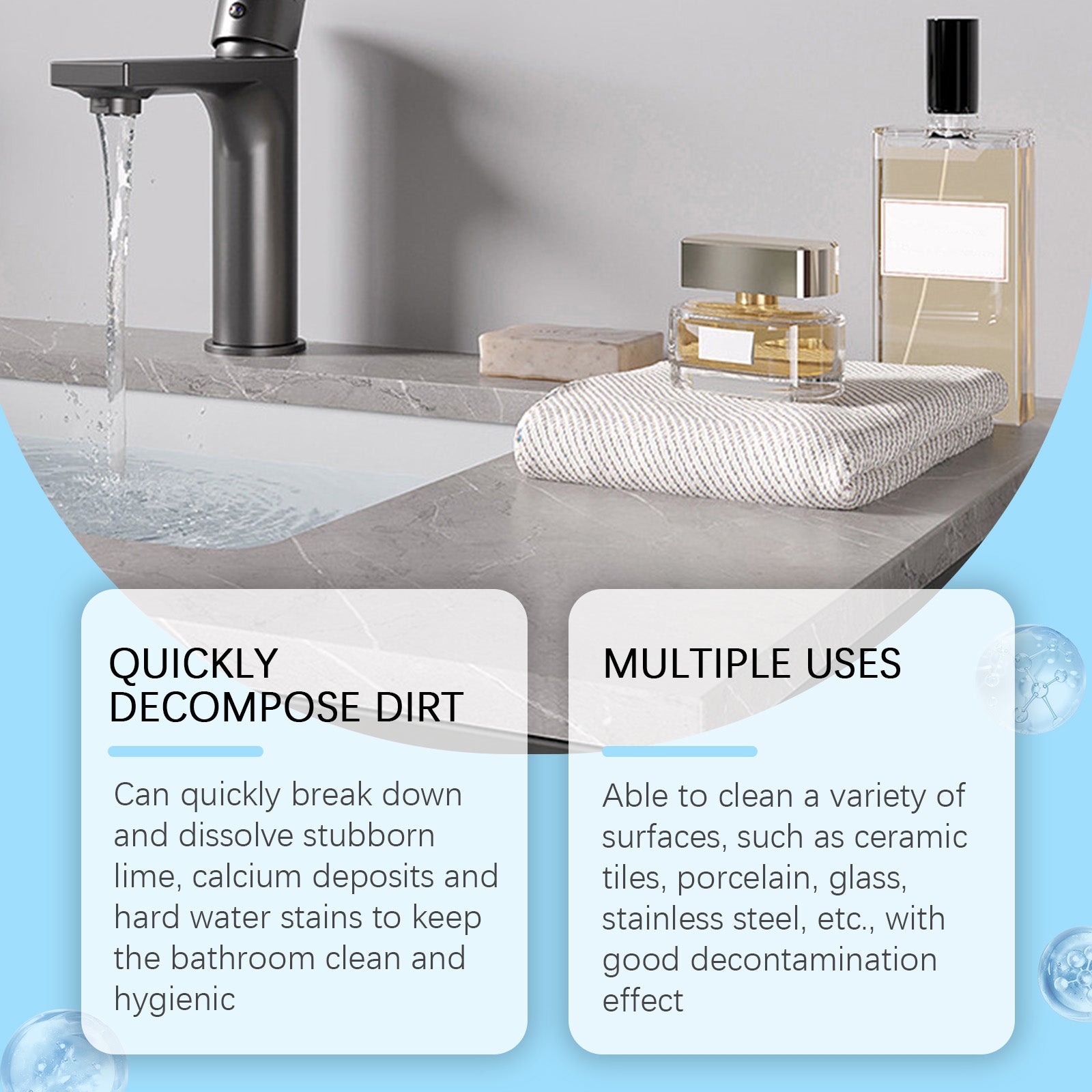 Jakehoe Home Bathroom Descaler Bathroom Wall Toilet Gentle Descaler Removes Water Stains