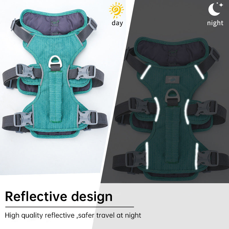 Reflective No-Escape Dog Harness with Control Handle – Padded Nylon Vest for Training, Walking & Anti-Theft Safety