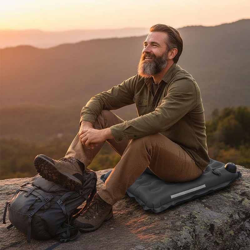 Self-Inflating Seat Cushion Thickened Camping Mat Lightweight Waterproof Foldable Stadium Chair Pad