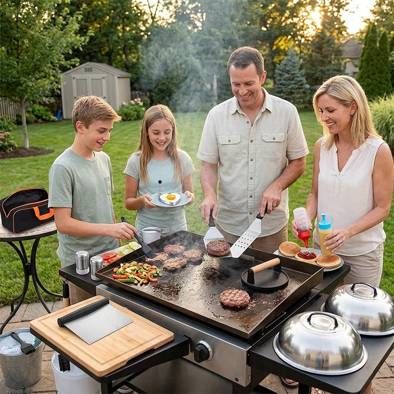 29PCS BBQ Set w/ Burger Press, Stainless Steel Grill Tools & Spatula