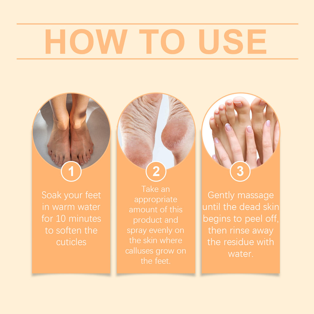 Houkea Foot Exfoliator Spray Gentle Cleansing Foot Soft Skin Moisturizing And Moisturizing Treatment Spray
