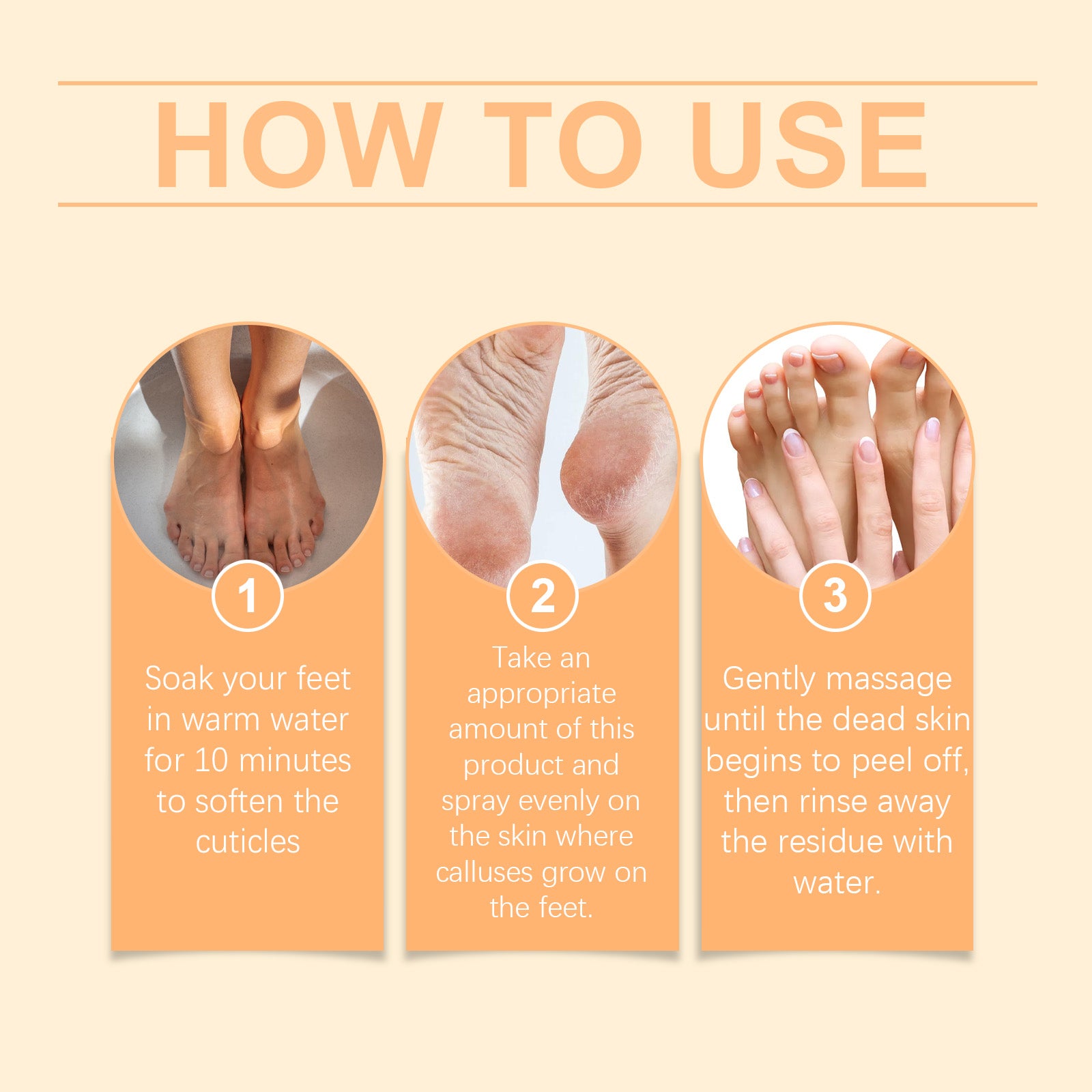 Houkea Foot Exfoliator Spray Gentle Cleansing Foot Soft Skin Moisturizing And Moisturizing Treatment Spray