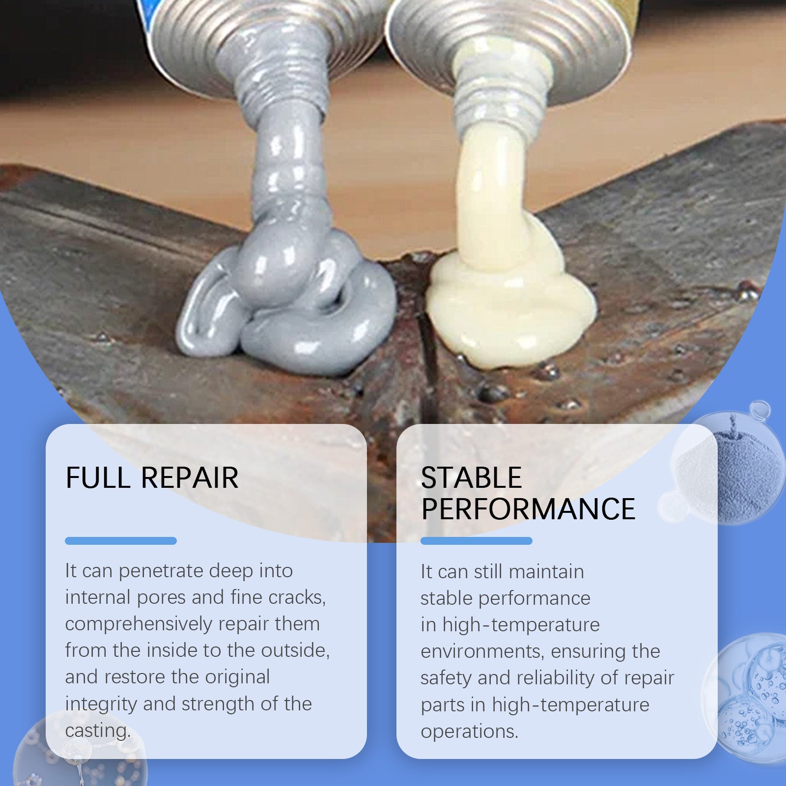 Jaysuing Strong Metal Casting Glue 20g, Box Cast Iron Sealant Ab Glue Anti-Repair Agent For Leak Sealing And Metal Bonding