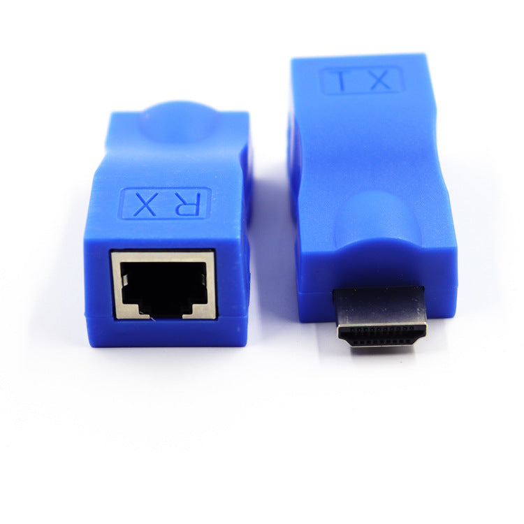 HDMI Extender Single Ethernet Cable to HDMI High-Definition Network Cat 6 Amplified Transmission Device 30m Signal