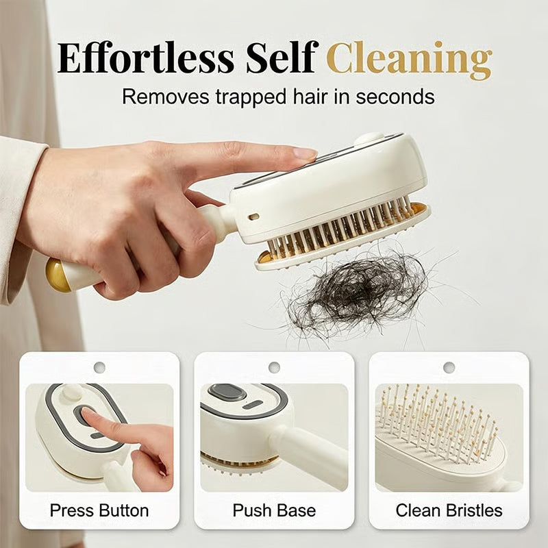Electric Steam Hair Brush with Mist, Ionic Straightening Comb for Less Breakage & No Residue, Smooth Shiny Hair Styling Tool