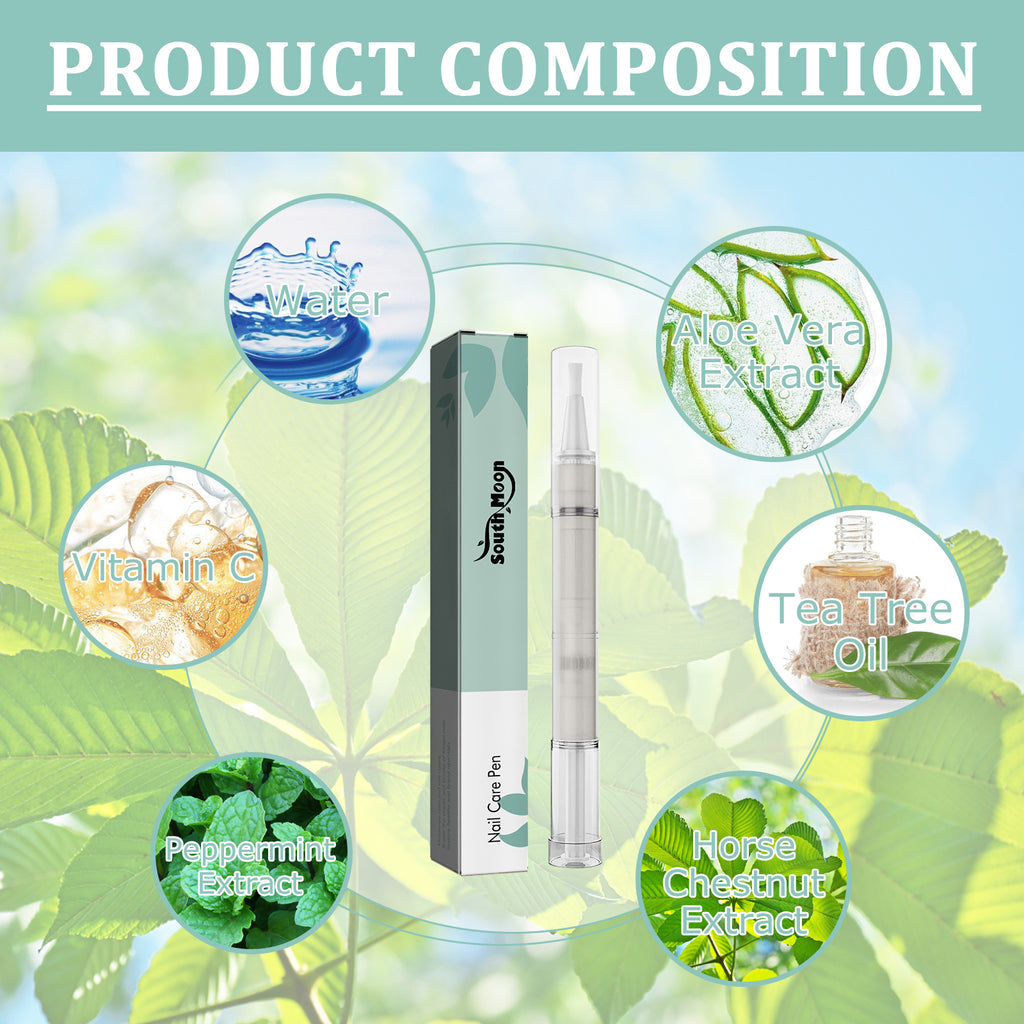 South Moon Nail Care Pen, Grey Nail Care Clean Brightening Nail Thickening Grey Nail Repair Pen