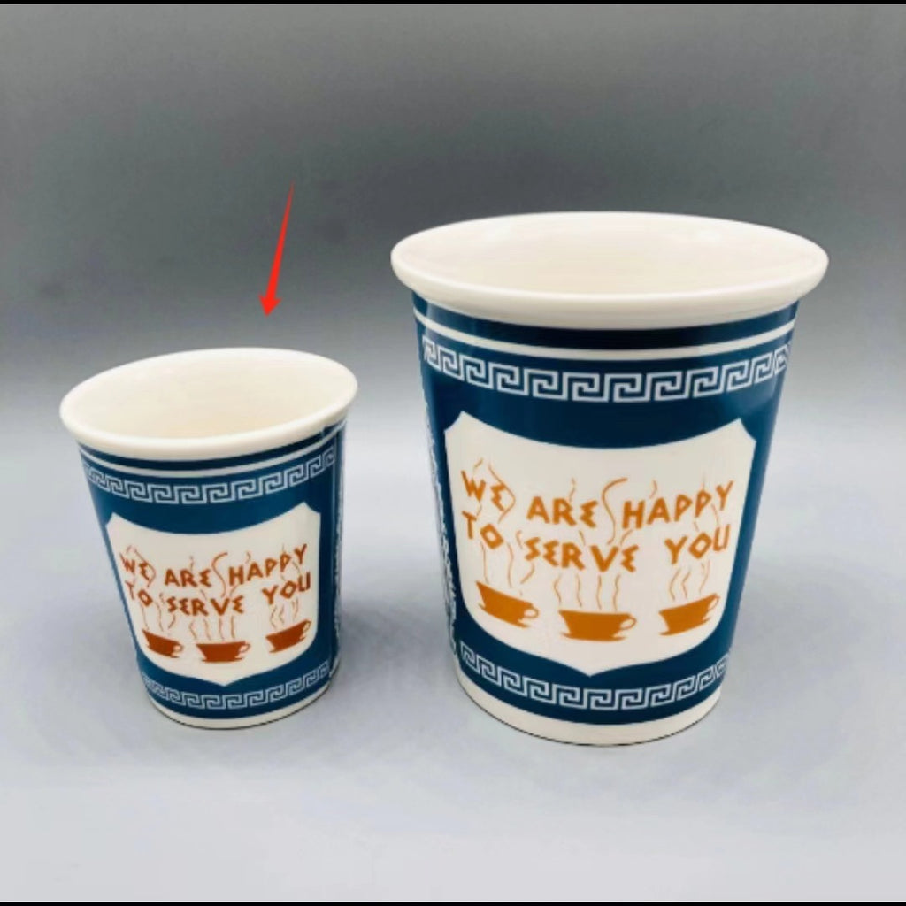 201-300ml Paper Cup Style Ceramic Mug Coffee Mug Gift Mug Household Water Mug Milk Tea Mug Milk Mug