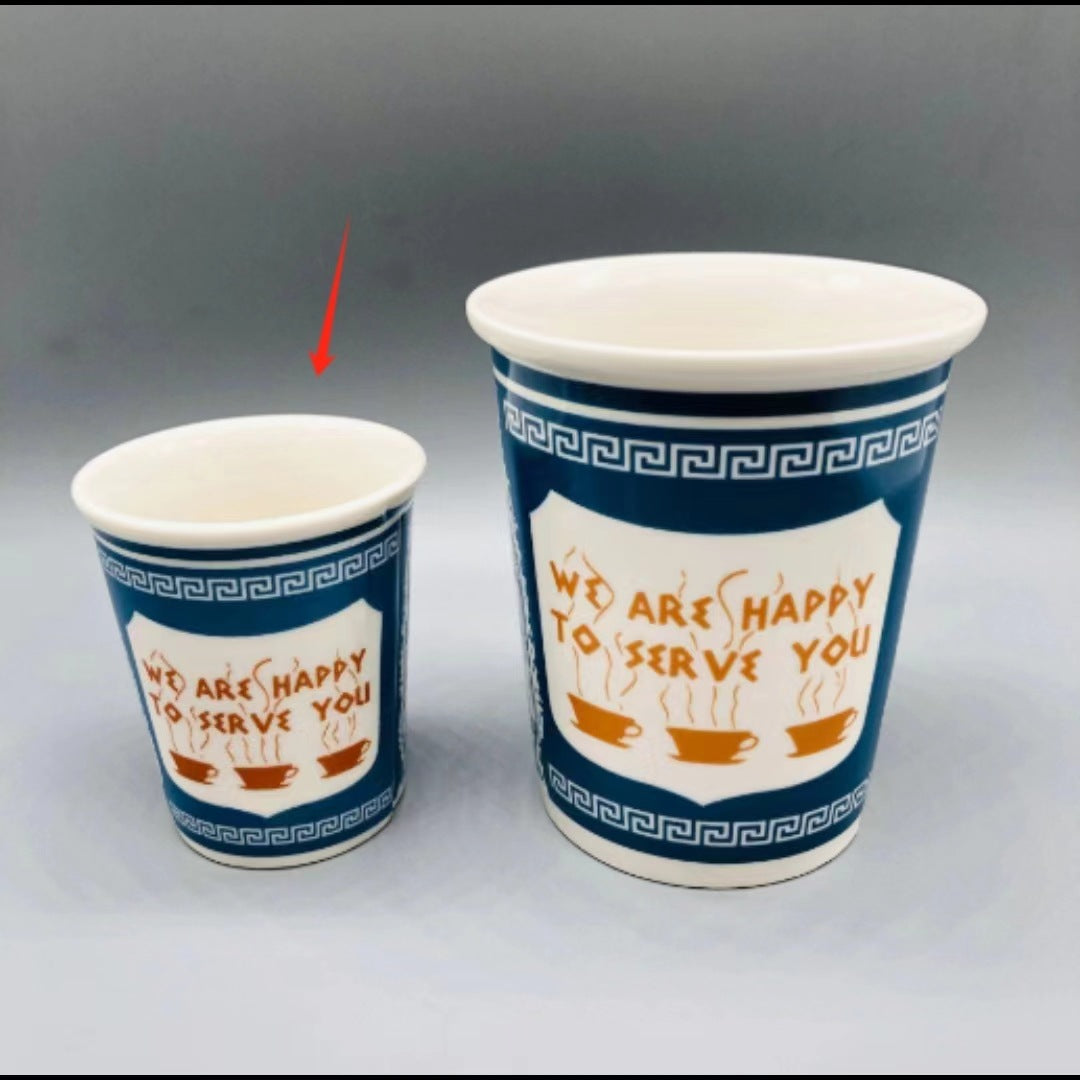 201-300ml Paper Cup Style Ceramic Mug Coffee Mug Gift Mug Household Water Mug Milk Tea Mug Milk Mug