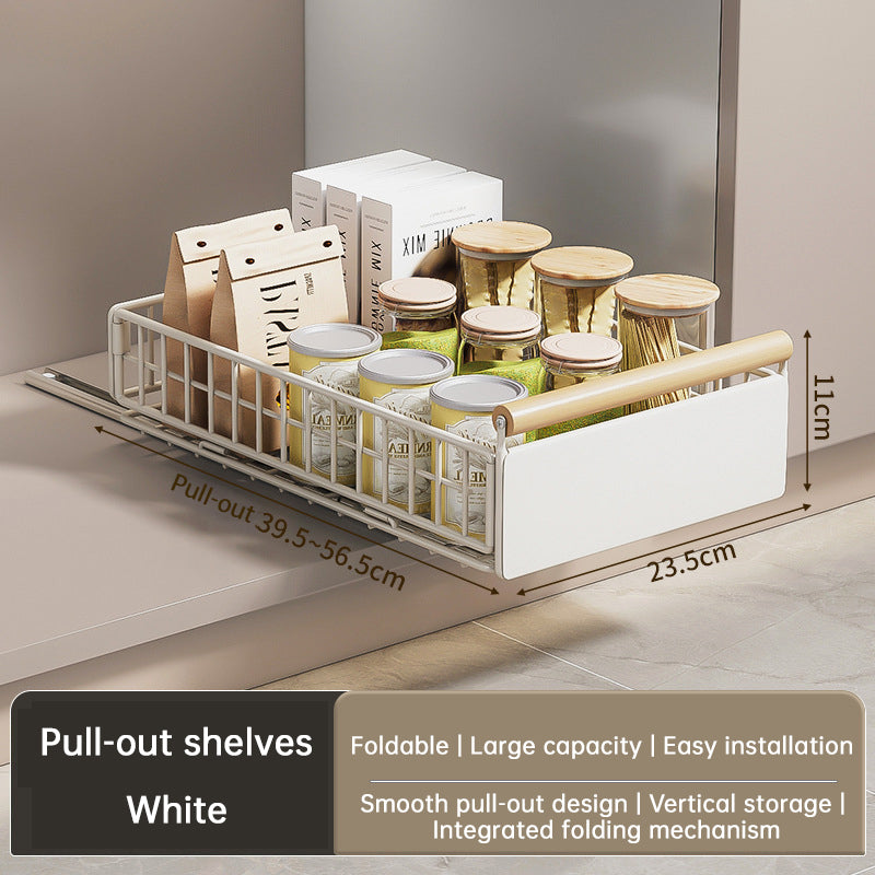 New Kitchen Pull-Out Cabinet Organizer, Sliding Rail Drawer for Spice and Bottle Storage