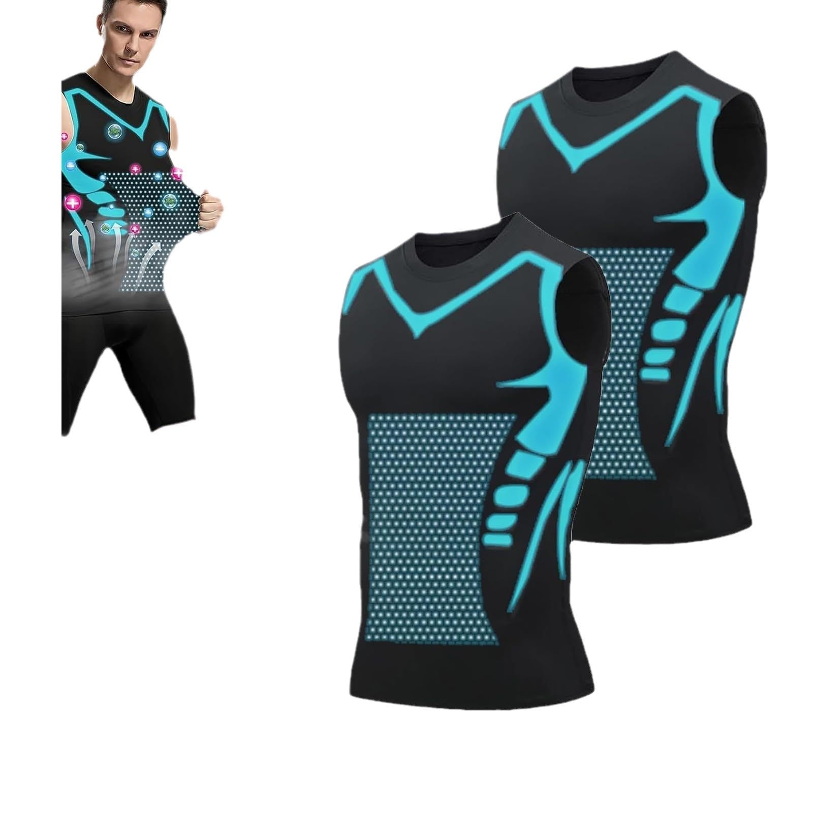 Quick-dry Men's Sports Fitted Short Sleeve Highly Elastic Breathable Moisture-wicking Fitness Training Vest