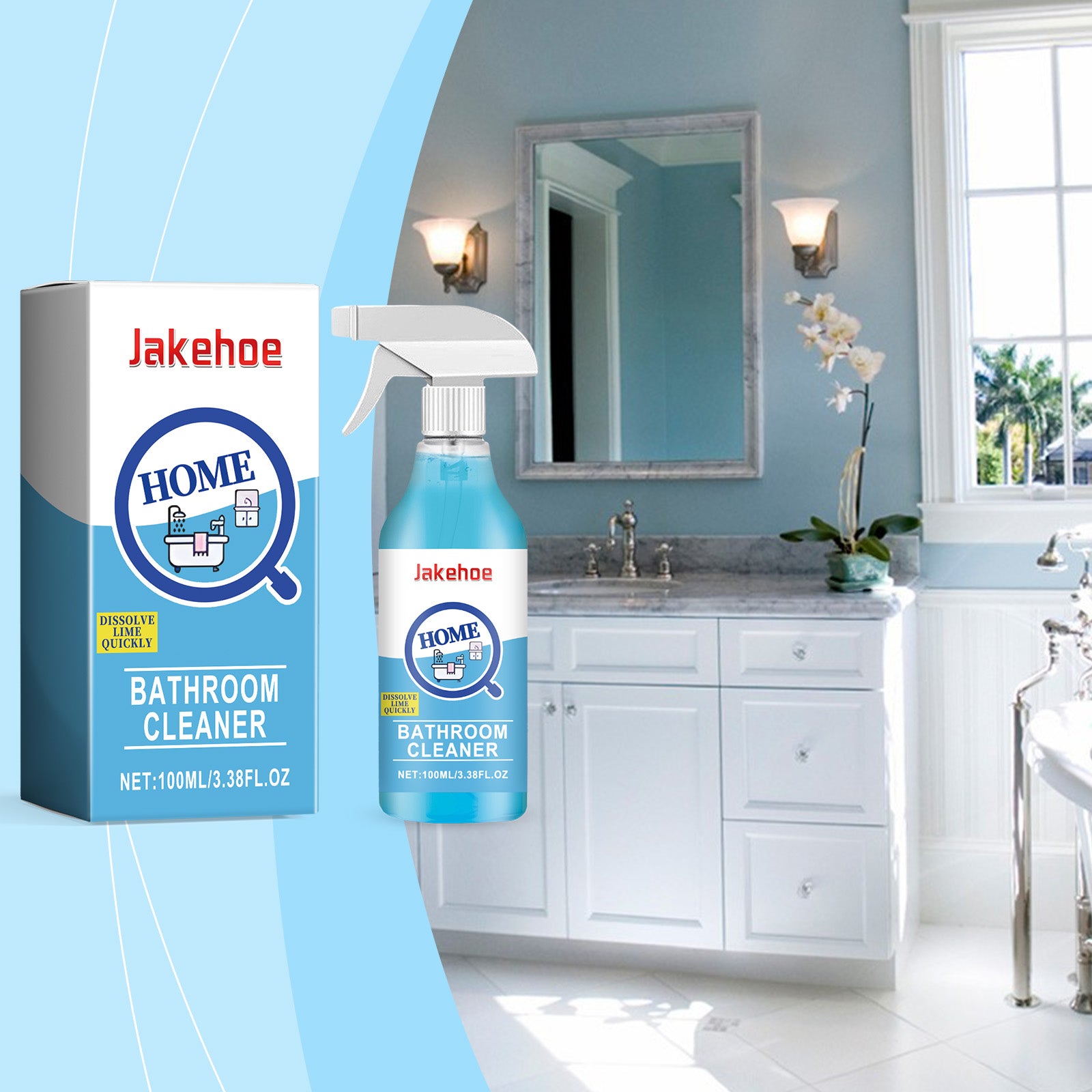 Jakehoe Home Bathroom Descaler Bathroom Wall Toilet Gentle Descaler Removes Water Stains