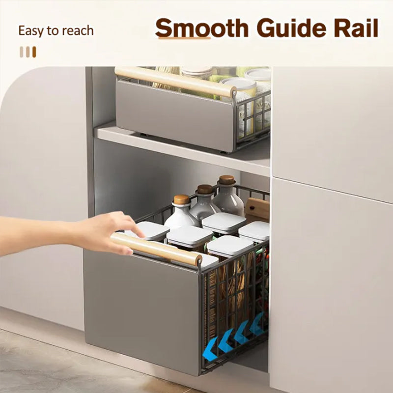 New Kitchen Pull-Out Cabinet Organizer, Sliding Rail Drawer for Spice and Bottle Storage