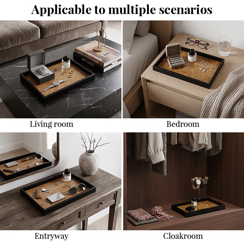 Vintage Volcanic Pattern Hotel Luxury Tea Tray: High-End Living Room Storage & Desktop Organizer