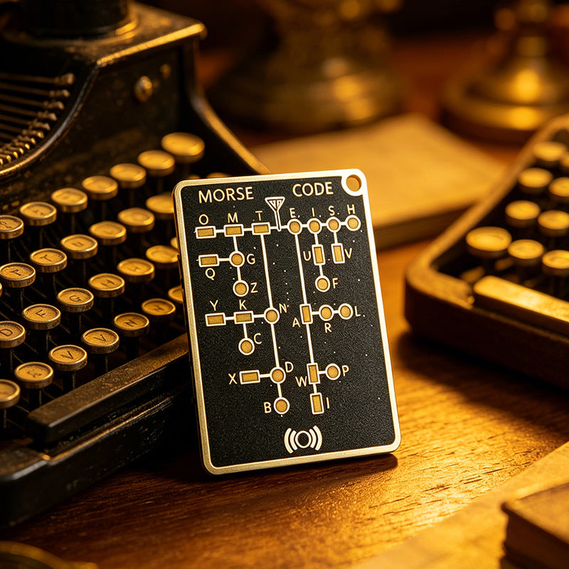 DIY Morse Code Learning Card - PCB Board with LED, Interactive Telegraph Key Practice Tool for Beginners