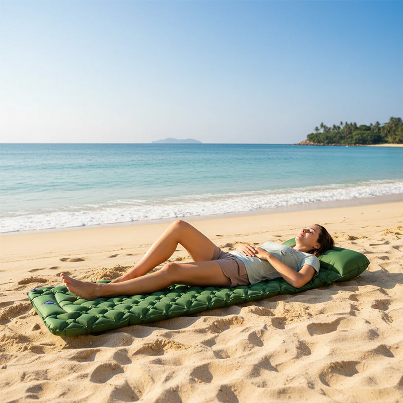Ultralight Inflatable Sleeping Pad with Pillow - 1-2 Person Camping Mattress