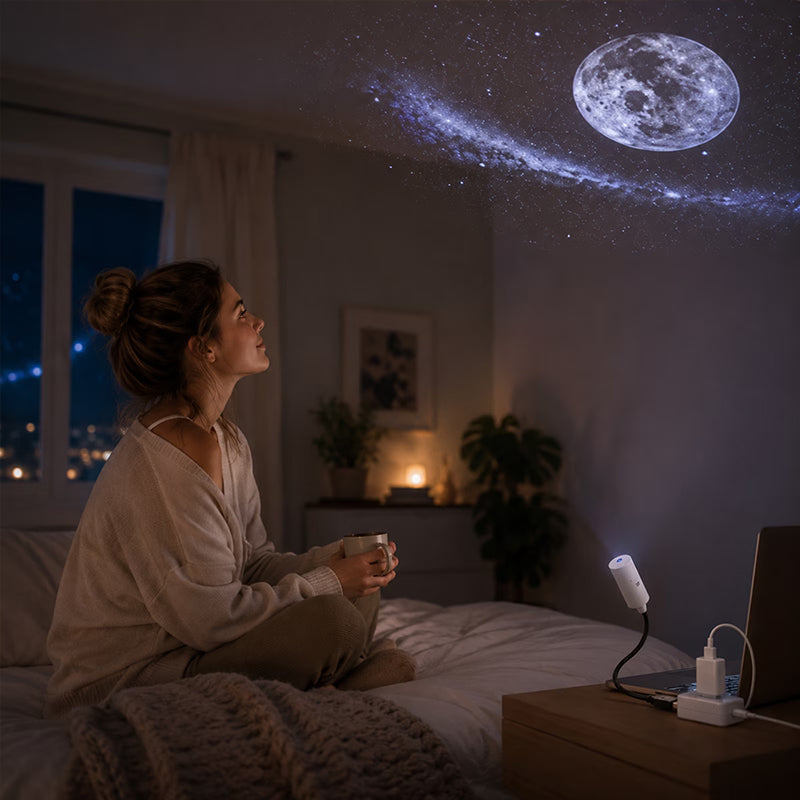 USB Star Projector – Plug & Play, Interchangeable Patterns for Bedroom & Living Room