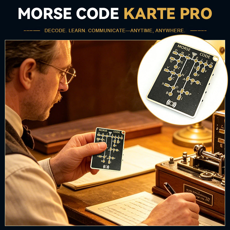 DIY Morse Code Learning Card - PCB Board with LED, Interactive Telegraph Key Practice Tool for Beginners