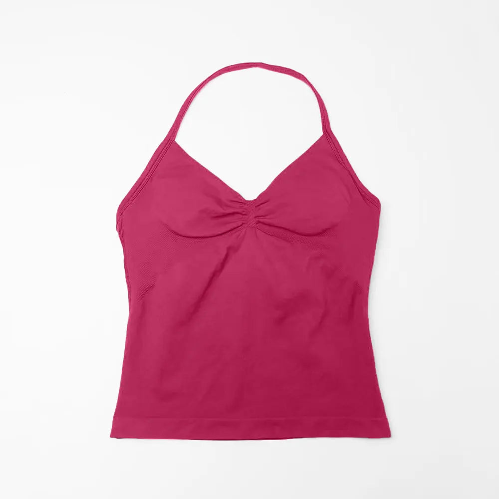 NCLAGEN Impact Longline Strappy Top Sports Yoga Vest Women's Fitness Tank Top Gym Beautiful Open Back Bra Running Workout Halter