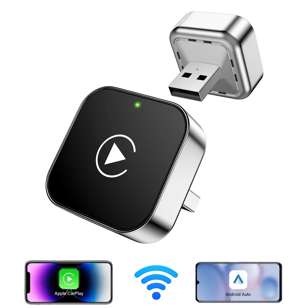 XUDA 2in1 Wireless CarPlay Adapter Android Auto AI Smart Box Car Intelligent Systems For VW Toyota Nissan Honda Ford Benz