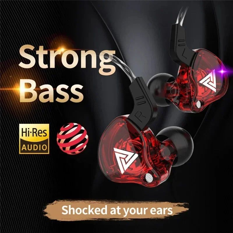 Original QKZ AK6 In Ear Earphone 6 Dynamic Driver Unit Headphone With Mic Stereo Sports HIFI Subwoofer Headset Monitor Earbuds