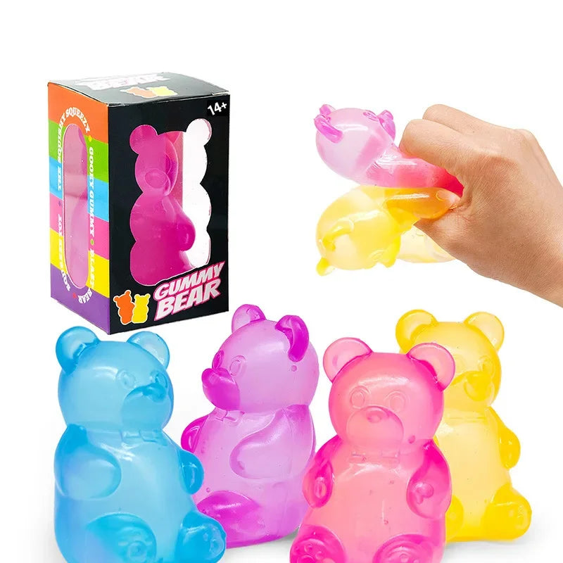 Cute Bear Maltose Squeeze Toy Dough Colorful Sensory Toy Creative New Item Desk Decoration Stress Relief Doll